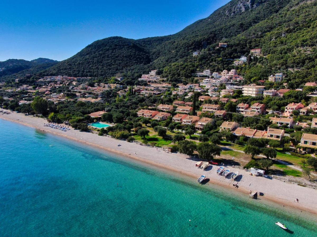 Pebbles And Sea At Barbati With Shared Pool Daire Dış mekan fotoğraf